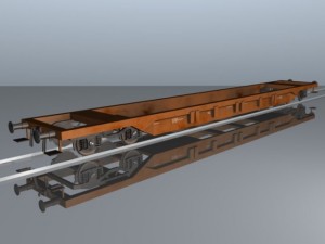 intermodal container car waggon 3D Model