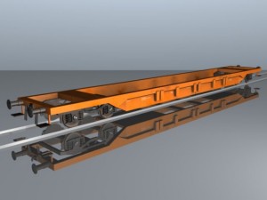 intermodal container car waggon 3D Model