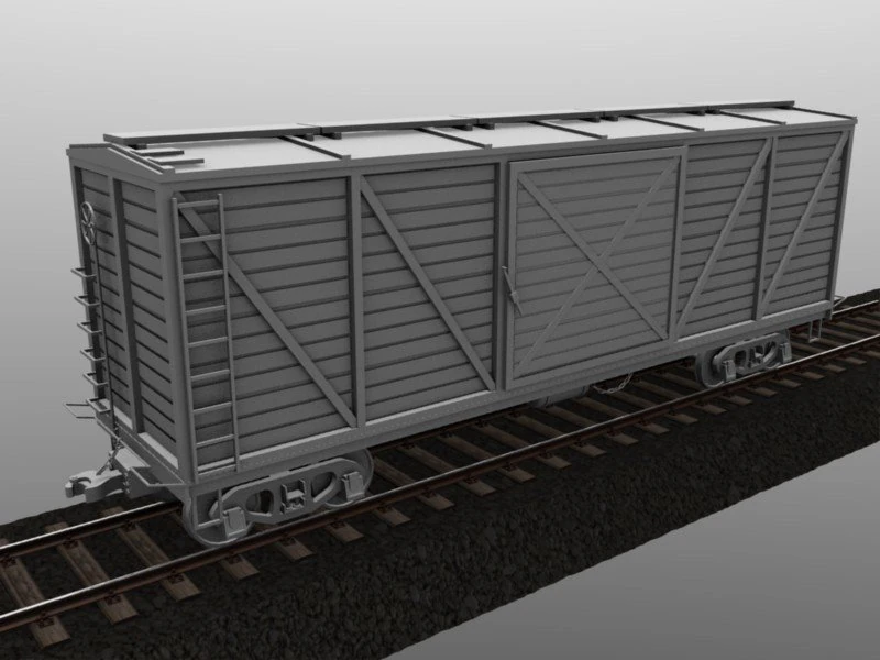 закритий вагон 3D Модель .c4d .max .obj .3ds .fbx .stl .blend