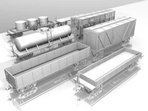 pacco di vagoni merci Modello 3D