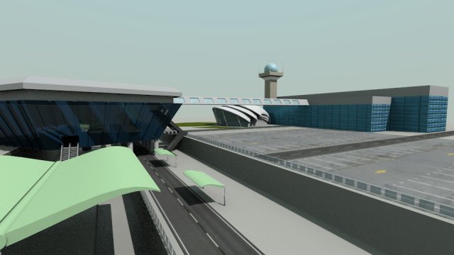 airport  metro  bus terminal 3D Model .c4d .max .obj .3ds .fbx .stl .blend 