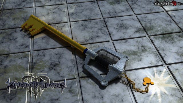 Keyblade kingdom key hd 3D Model .c4d .max .obj .3ds .fbx .stl .blend 