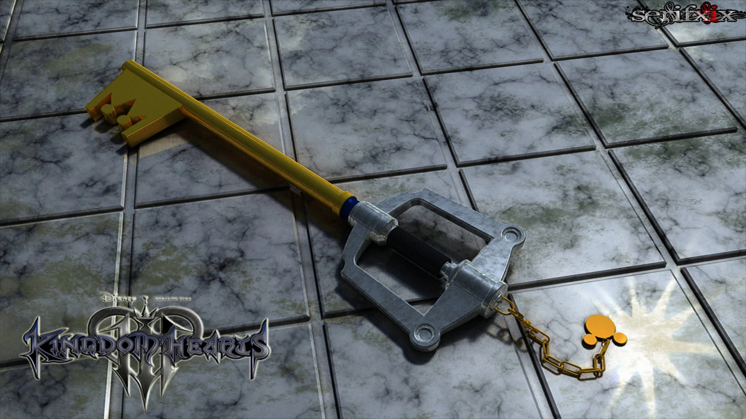Keyblade kingdom key hd 3D Model .c4d .max .obj .3ds .fbx .stl .blend 