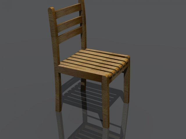 wooden chair 3D Model .c4d .max .obj .3ds .fbx .stl .blend