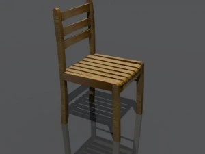 sedia in legno Modello 3D