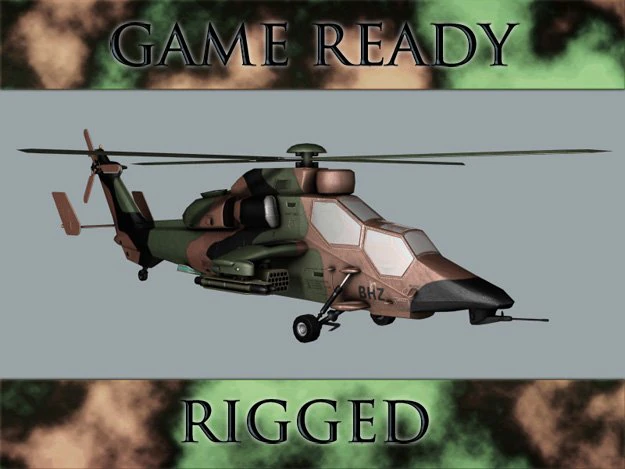 battle helicopter 3D Model .c4d .max .obj .3ds .fbx .stl .blend 