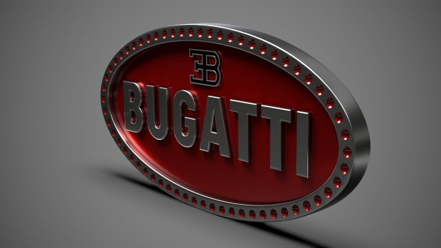 bugatti logo 3D Модель .c4d .max .obj .3ds .fbx .stl .blend 