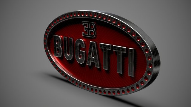 bugatti logo 3D  in  3DExport