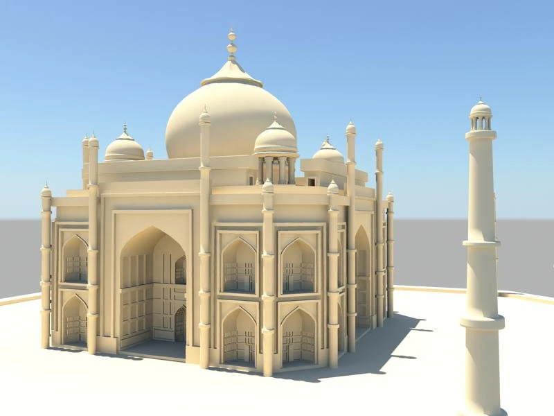 taj mahal 3D Model .c4d .max .obj .3ds .fbx .stl .blend 