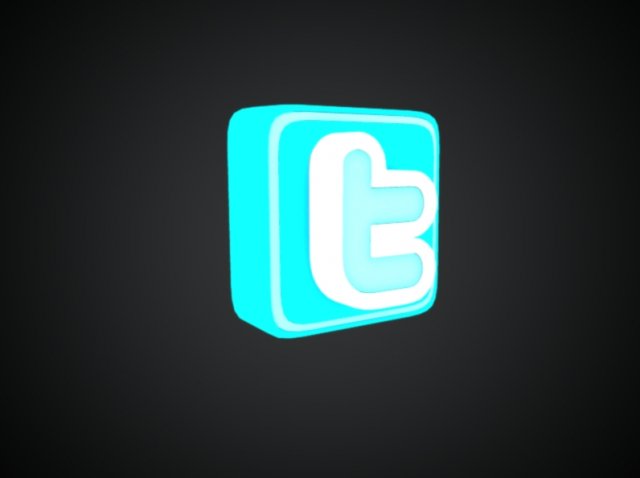 twitter 3d logo 3D Model .c4d .max .obj .3ds .fbx .stl .blend 