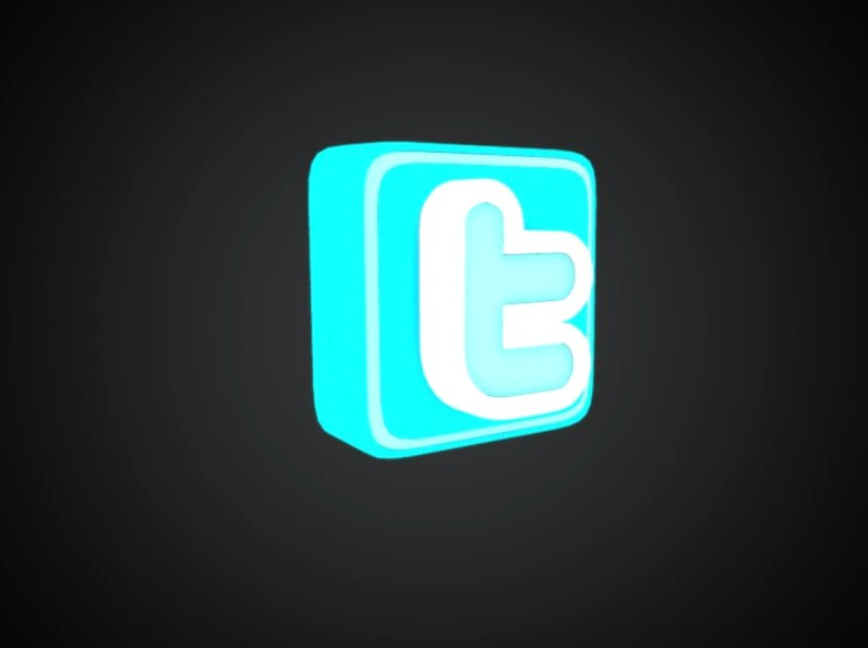 twitter 3d logo 3D Model .c4d .max .obj .3ds .fbx .stl .blend 