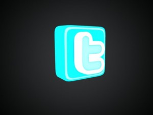 twitter 3d logo 3D Model
