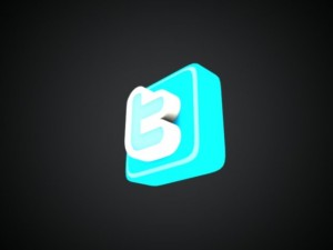 twitter 3d logo 3D Model