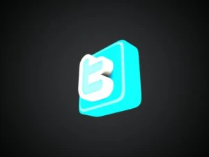 twitter 3d logo 3D Model