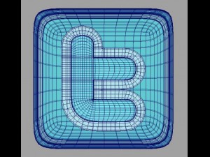 twitter 3d logo 3D Model