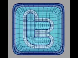 twitter 3d logo 3D Model