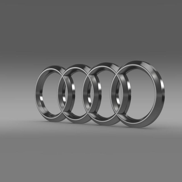 audi logo 3D Модель .c4d .max .obj .3ds .fbx .stl .blend 