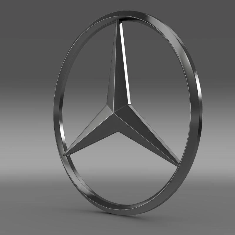mercedes logo 3D Model .c4d .max .obj .3ds .fbx .stl .blend 