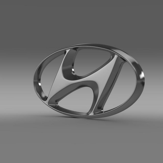 hyundai logo 3D Model .c4d .max .obj .3ds .fbx .stl .blend