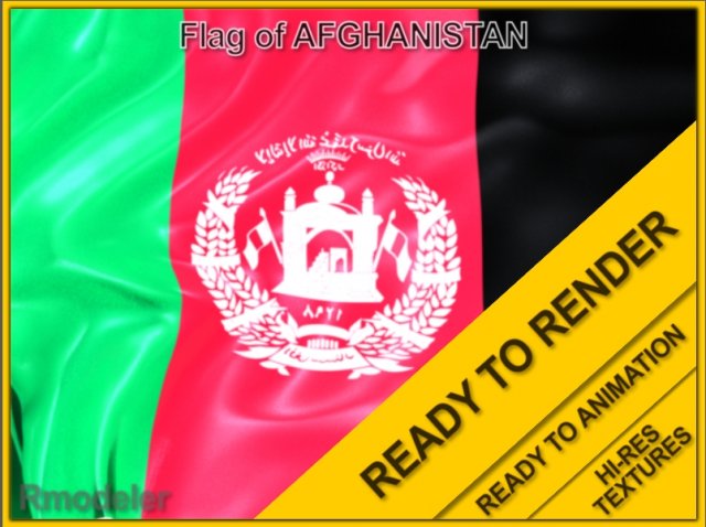 afghanistan flag 3D-Modell .c4d .max .obj .3ds .fbx .stl .blend 
