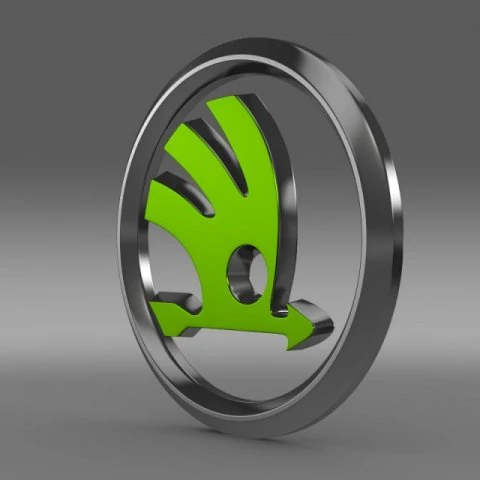 skoda logo 3D Model .c4d .max .obj .3ds .fbx .stl .blend 