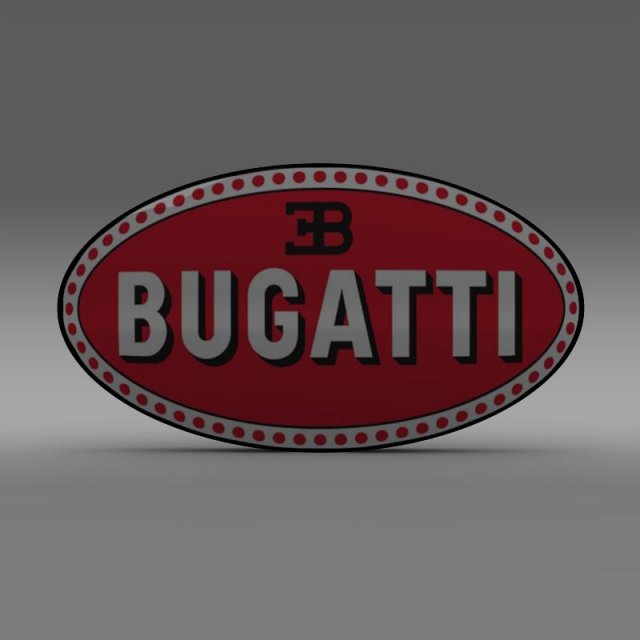 bugatti logo 3D Model in Parts of auto 3DExport