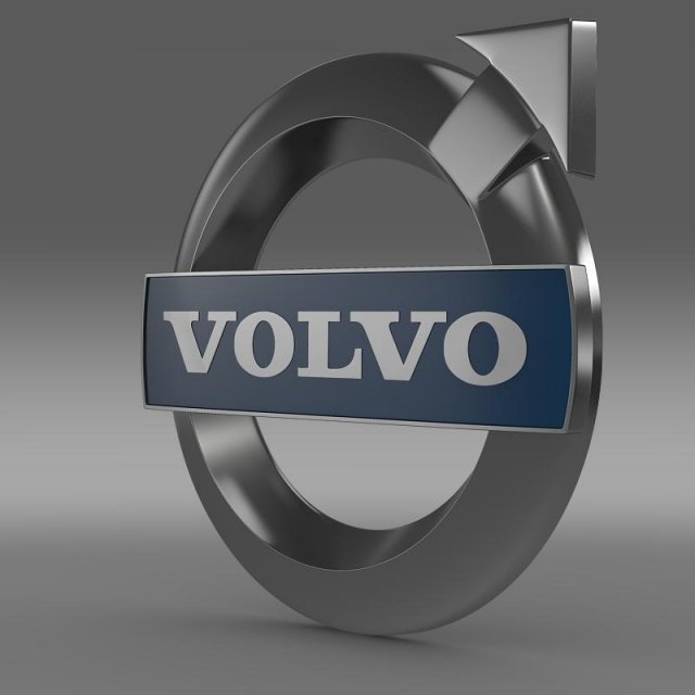 volvo logo 3D Модель .c4d .max .obj .3ds .fbx .stl .blend 