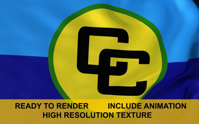 caricom 3d flag 3D 模型 .c4d .max .obj .3ds .fbx .stl .blend 