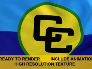 3D флаг Карибского моря 3D Модель