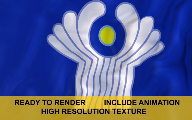 commonwealth of independent states 3d flag 3D Модель .c4d .max .obj .3ds .fbx .stl .blend 