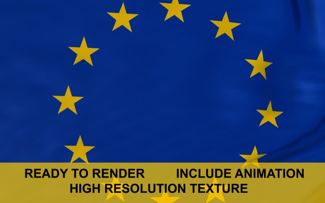 evropean union 3d flag Modelo 3D .c4d .max .obj .3ds .fbx .stl .blend 