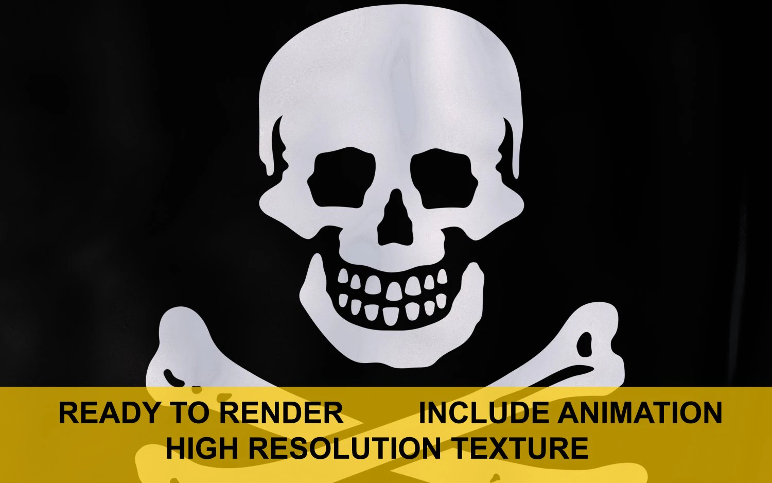 jolly roger 3d flag 3D Model .c4d .max .obj .3ds .fbx .stl .blend 
