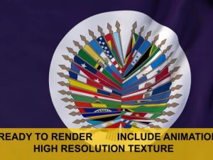 3D флаг ОАС 3D Модель