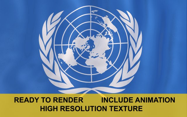 united nations 3d flag 3D Модель .c4d .max .obj .3ds .fbx .stl .blend 