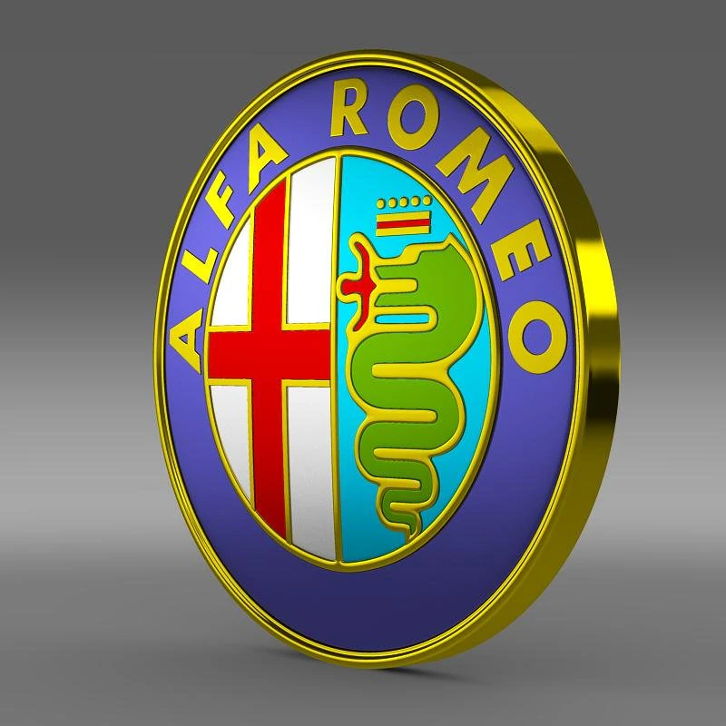 alfa romeo logo 3D Model .c4d .max .obj .3ds .fbx .stl .blend