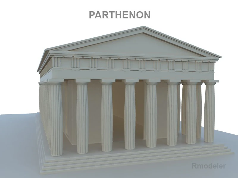 parthenon 3D Model .c4d .max .obj .3ds .fbx .stl .blend 