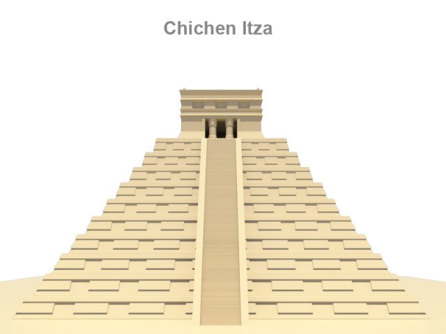 chichen itza 3D Model .c4d .max .obj .3ds .fbx .stl .blend 