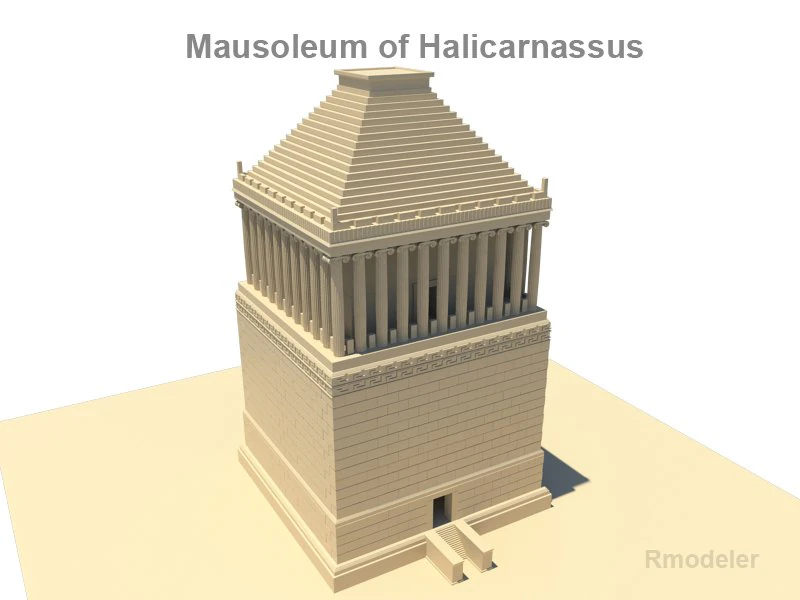 mausoleum of halicarnassus 3D Model .c4d .max .obj .3ds .fbx .stl .blend 