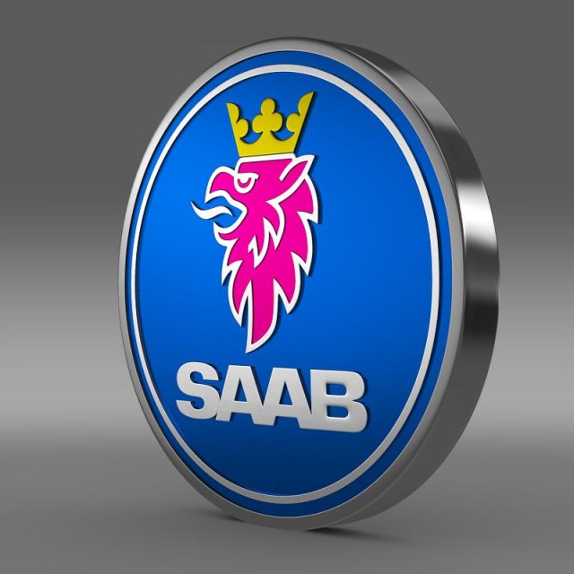 saab logo 3D Модель .c4d .max .obj .3ds .fbx .stl .blend 