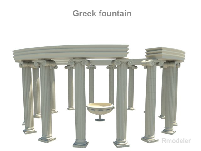 greek fountain Model 3D .c4d .max .obj .3ds .fbx .stl .blend 