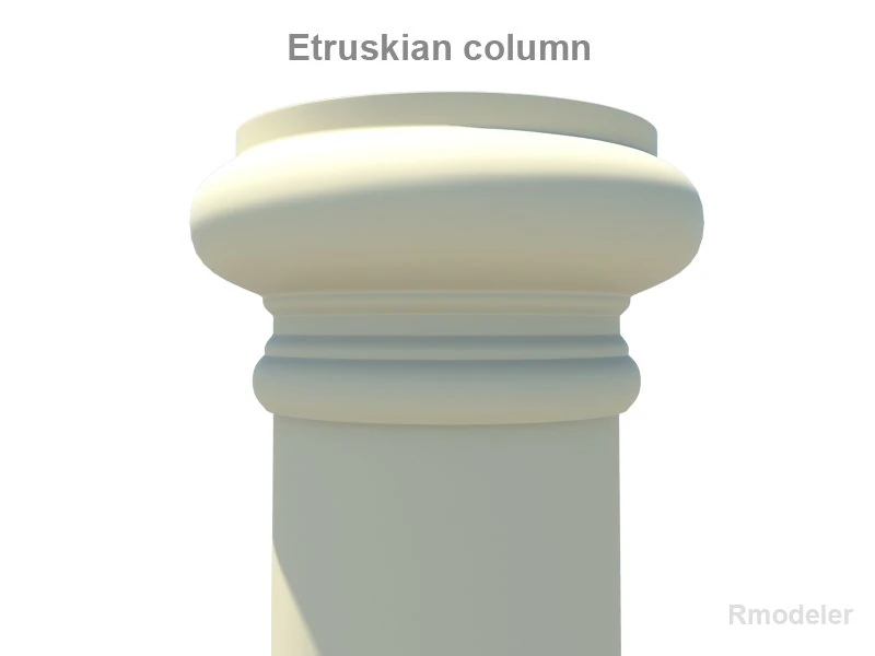 etruskian column 3D Model .c4d .max .obj .3ds .fbx .stl .blend 