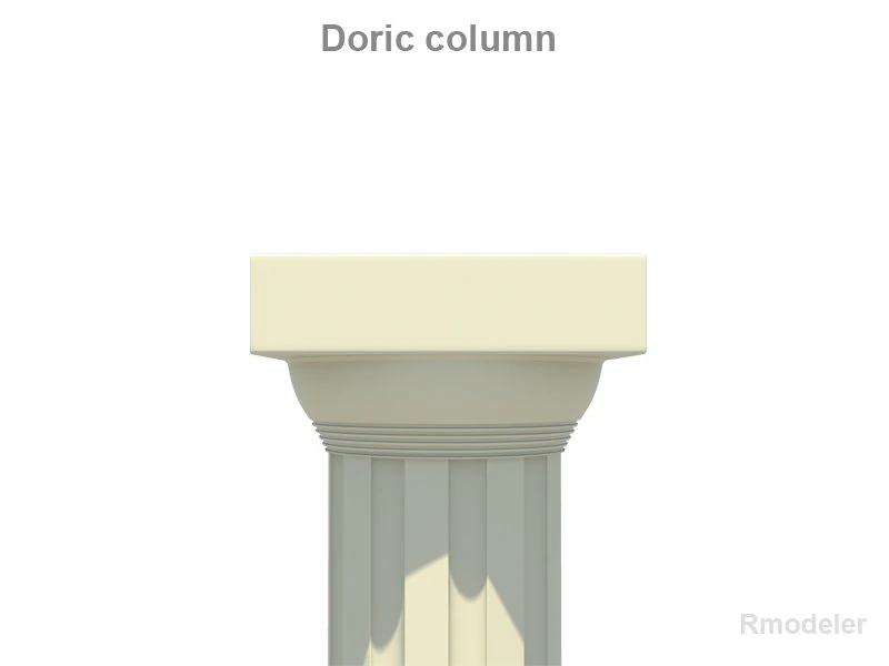 greek doric short column 3D Model .c4d .max .obj .3ds .fbx .stl .blend 