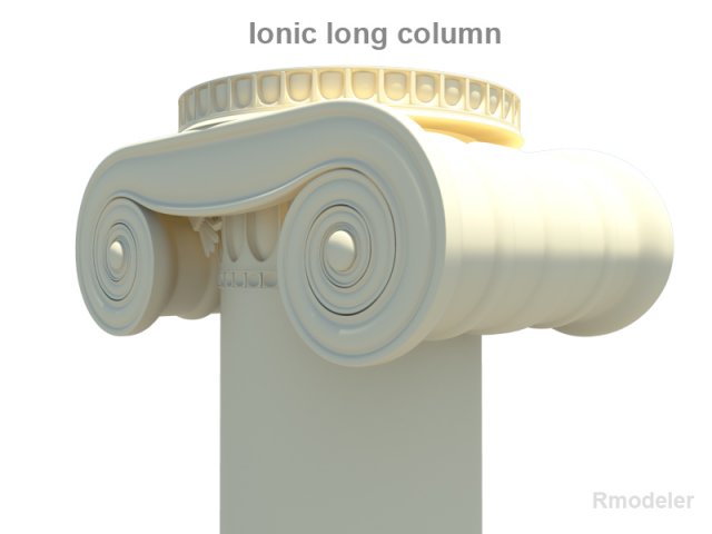 greek ionic long column 3D Model .c4d .max .obj .3ds .fbx .stl .blend 