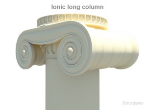 greek ionic long column 3D 模型