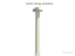 greek ionic long column 3D Model