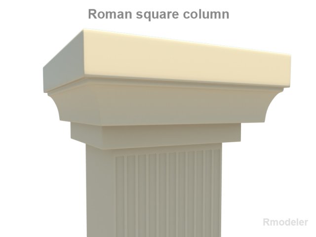 roman square column 3D Модель .c4d .max .obj .3ds .fbx .stl .blend 