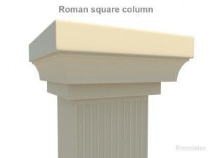 roman square column 3D मॉडल