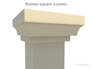coluna quadrada romana Modelo 3D