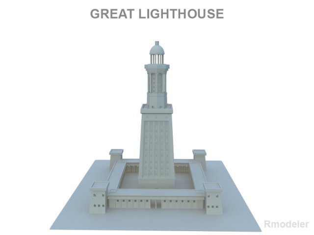 great light house of alexandria 3D Model .c4d .max .obj .3ds .fbx .stl .blend 
