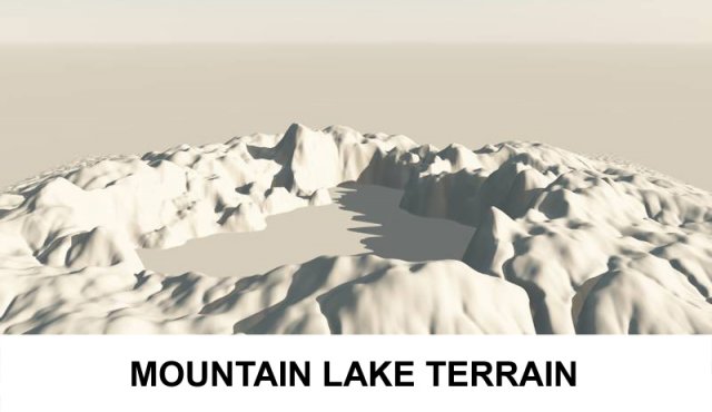 3d terrain mountain lake 3D Модель .c4d .max .obj .3ds .fbx .stl .blend 